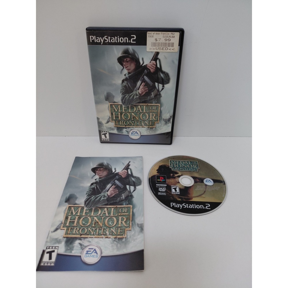 Medal of Honor Frontline PlayStation 2 PS2 Video Game with Manual WWII Shooter